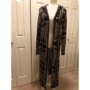 Forever 21 tribal print maxi cardigan/duster